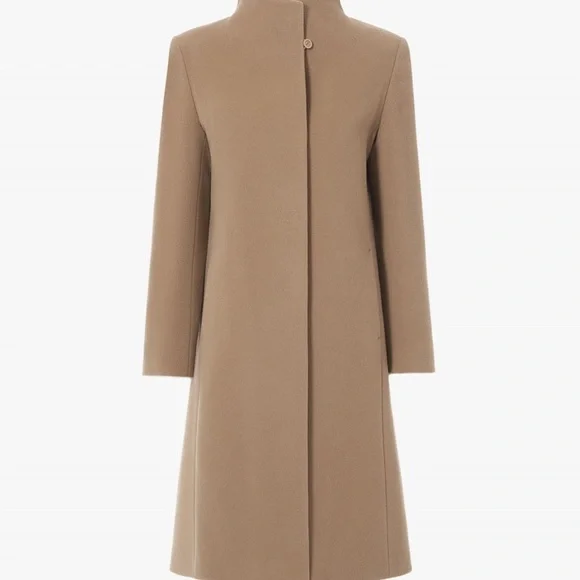 NWT Cinzia Rocca Icons Taupe Wool Cashmere Coat Italy Minimalist Size 12 - Picture 3 of 14